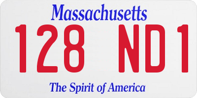 MA license plate 128ND1