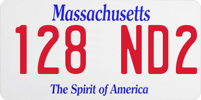 MA license plate 128ND2