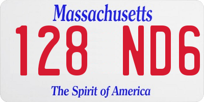 MA license plate 128ND6