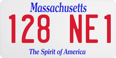 MA license plate 128NE1