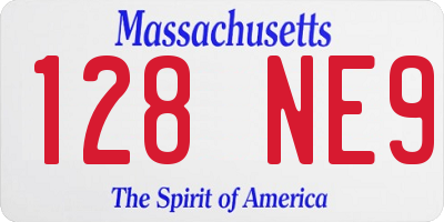 MA license plate 128NE9
