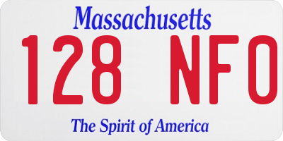 MA license plate 128NF0