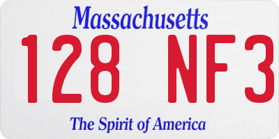 MA license plate 128NF3