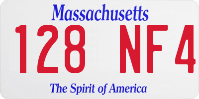 MA license plate 128NF4