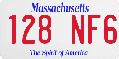 MA license plate 128NF6