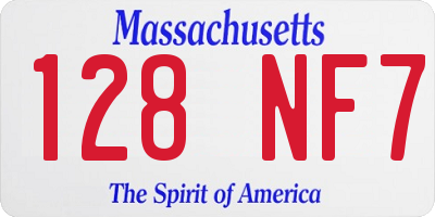MA license plate 128NF7