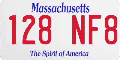 MA license plate 128NF8