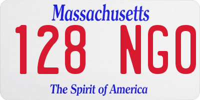 MA license plate 128NG0