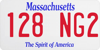 MA license plate 128NG2