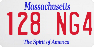 MA license plate 128NG4
