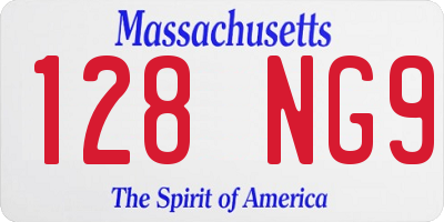 MA license plate 128NG9