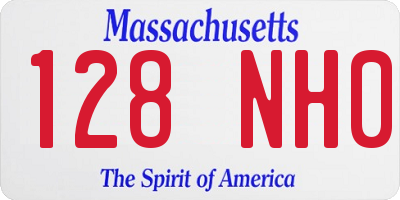 MA license plate 128NH0