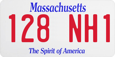 MA license plate 128NH1