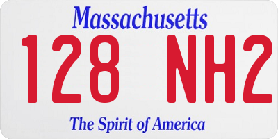 MA license plate 128NH2
