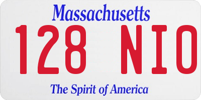 MA license plate 128NI0