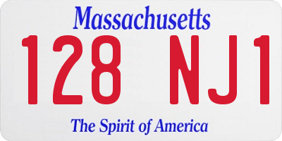 MA license plate 128NJ1
