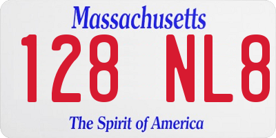 MA license plate 128NL8