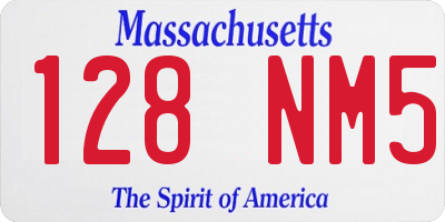 MA license plate 128NM5