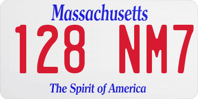 MA license plate 128NM7