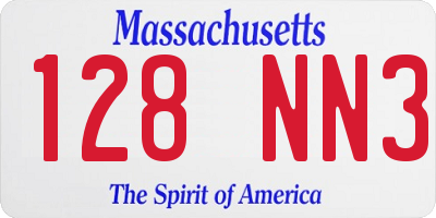 MA license plate 128NN3