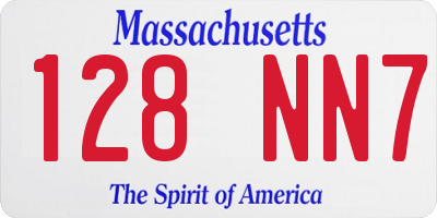 MA license plate 128NN7