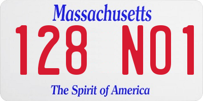 MA license plate 128NO1