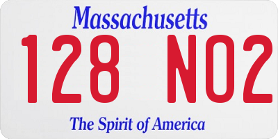 MA license plate 128NO2