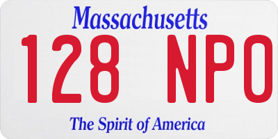 MA license plate 128NP0