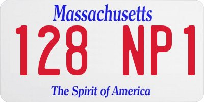 MA license plate 128NP1