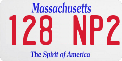 MA license plate 128NP2