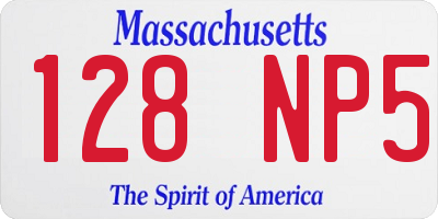 MA license plate 128NP5
