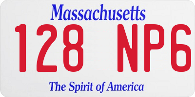 MA license plate 128NP6