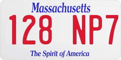 MA license plate 128NP7