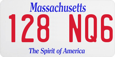 MA license plate 128NQ6