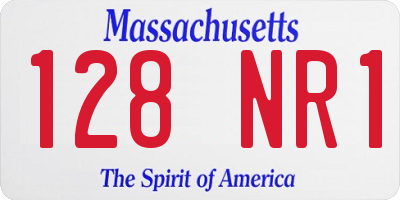 MA license plate 128NR1