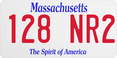 MA license plate 128NR2