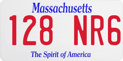 MA license plate 128NR6
