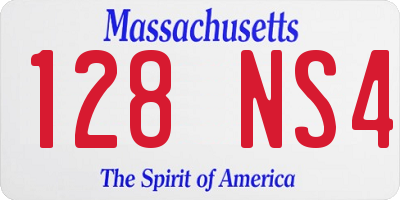 MA license plate 128NS4