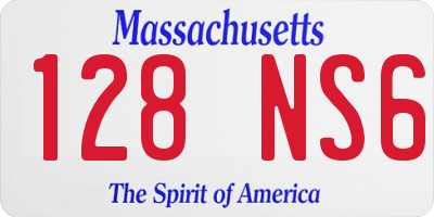 MA license plate 128NS6