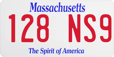 MA license plate 128NS9
