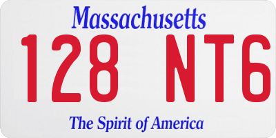 MA license plate 128NT6