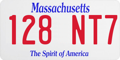 MA license plate 128NT7