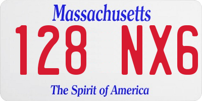 MA license plate 128NX6