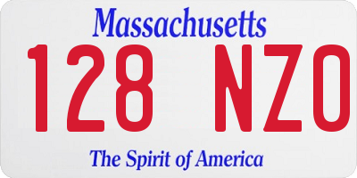 MA license plate 128NZ0