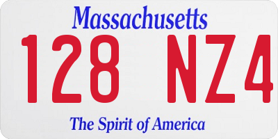 MA license plate 128NZ4