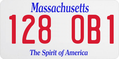 MA license plate 128OB1