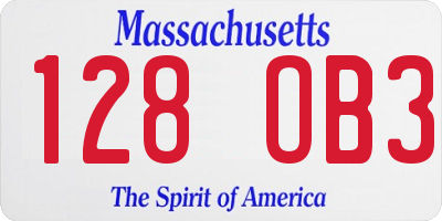MA license plate 128OB3