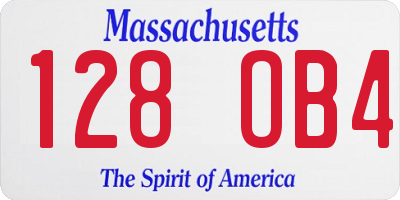 MA license plate 128OB4