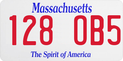 MA license plate 128OB5