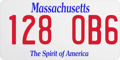 MA license plate 128OB6
